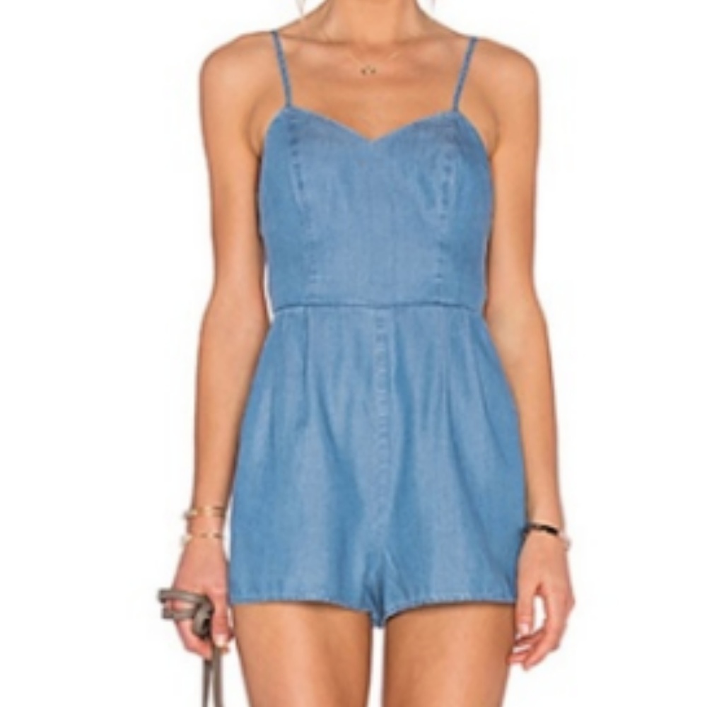 Lovers + Friends Gardenia Denim Romper